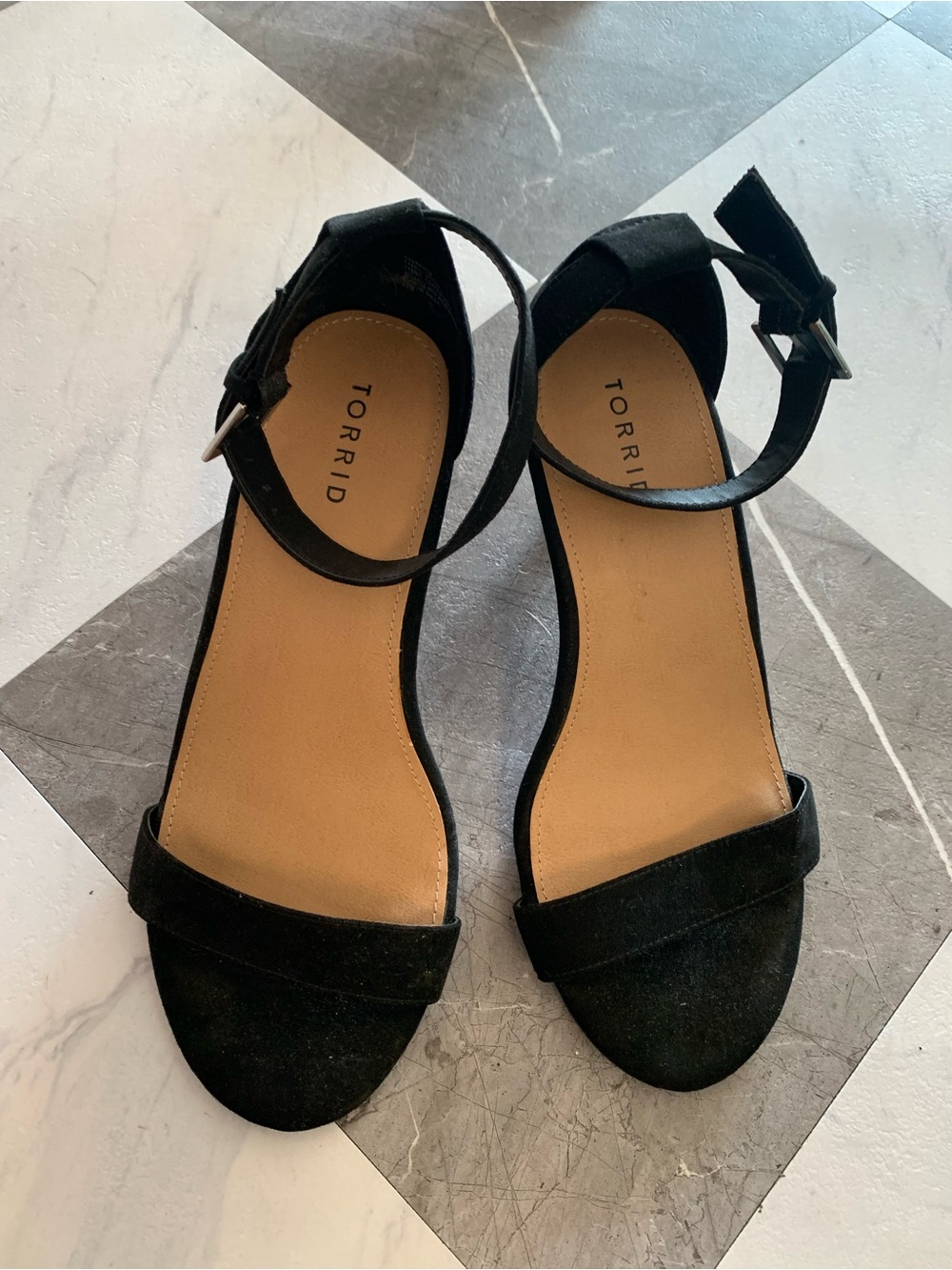 torrid Black Ankle-Strap Block Heel Sandals